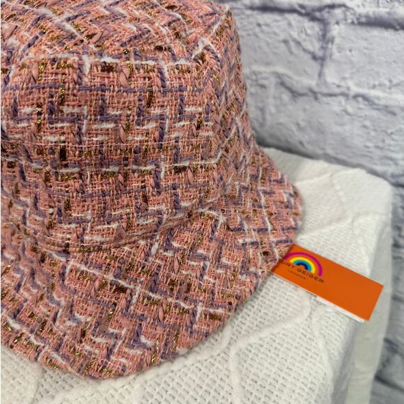 KURT GEIGER LONDON Pink Tweed Bucket Hat NWT - Picture 5 of 7
